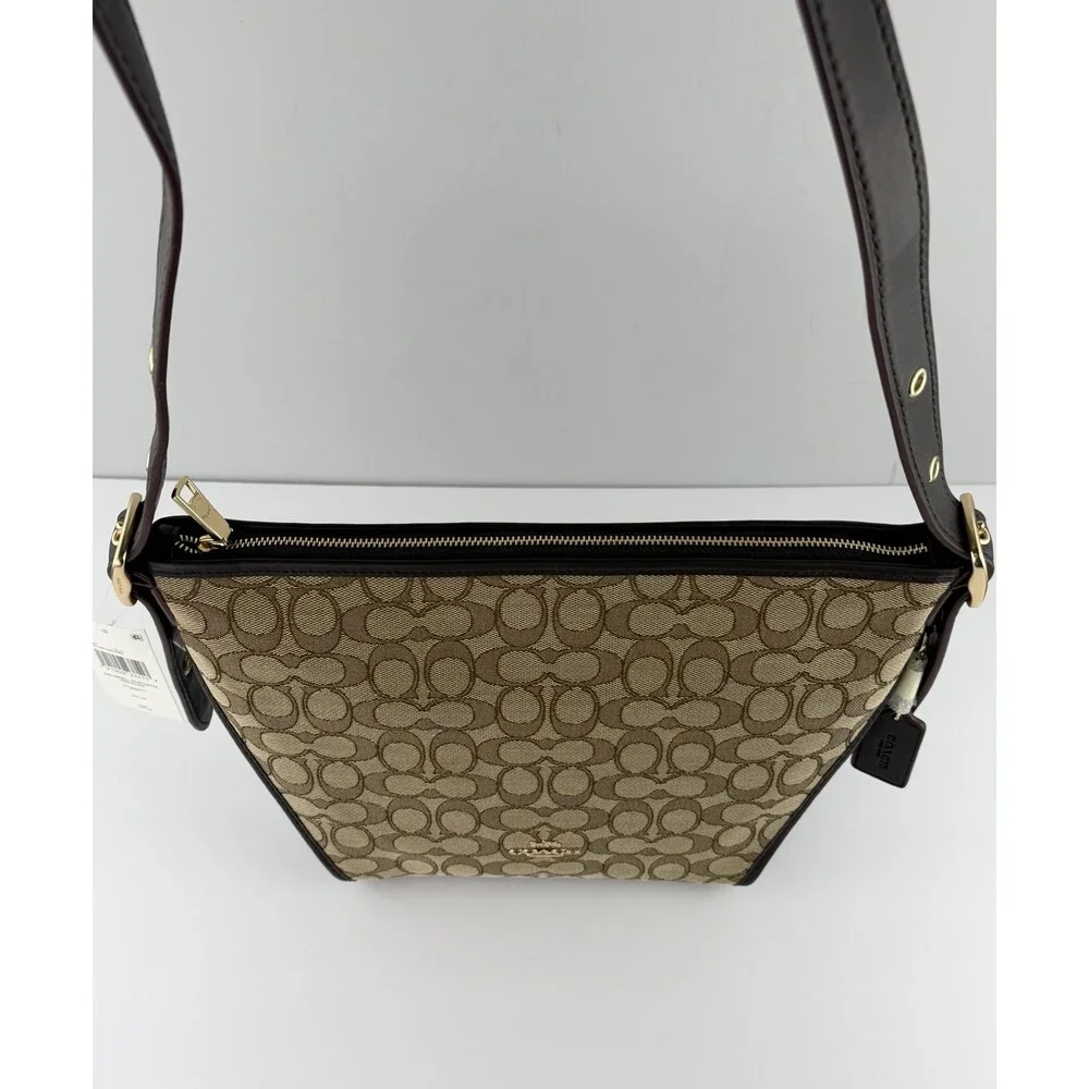 Coach Signature Small Dufflette Crossbody Shoulder Bag, Khaki, Brown, NWT $225